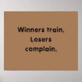 GYM-motiverande citat och ljust brunt plakat Poster