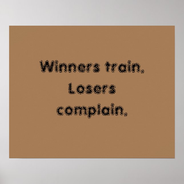 GYM-motiverande citat och ljust brunt plakat Poster (Framsidan)