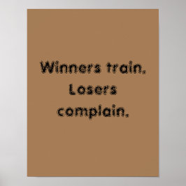 GYM-motiverande citat och ljust brunt plakat Poster