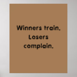 GYM-motiverande citat och ljust brunt plakat Poster