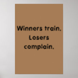 GYM-motiverande citat och ljust brunt plakat Poster