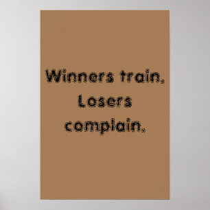 GYM-motiverande citat och ljust brunt plakat Poster