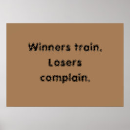 GYM-motiverande citat och ljust brunt plakat Poster