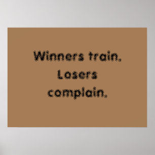 GYM-motiverande citat och ljust brunt plakat Poster
