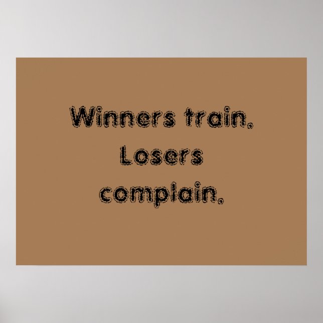 GYM-motiverande citat och ljust brunt plakat Poster (Framsidan)