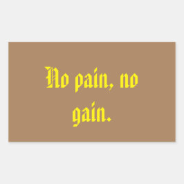 GYM-motiverande citat och ljust brunt Rektangulärt Klistermärke
