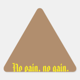 GYM-motiverande citat och ljust brunt Triangelformat Klistermärke