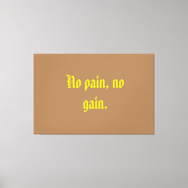 GYM Motivering citat och Light Brown Canvastryck (Framsida)