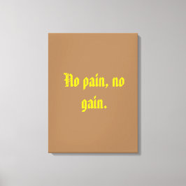 GYM Motivering citat och Light Brown Canvastryck