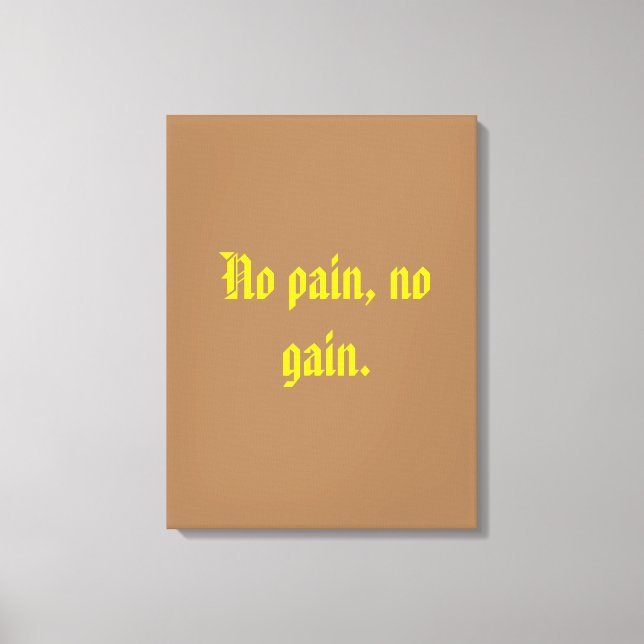 GYM Motivering citat och Light Brown Canvastryck (Framsida)