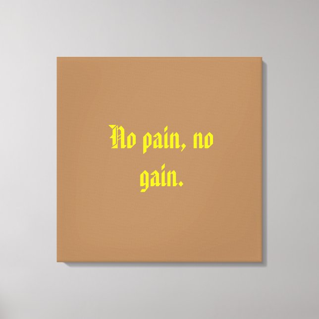 GYM Motivering citat och Light Brown Canvastryck (Framsida)