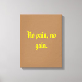 GYM Motivering citat och Light Brown Canvastryck