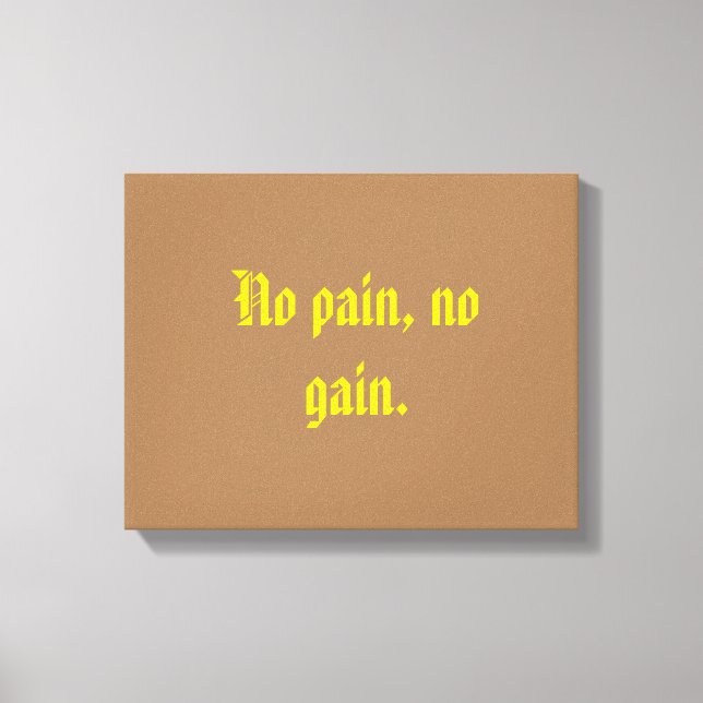 GYM Motivering citat och Light Brown Canvastryck (Framsida)