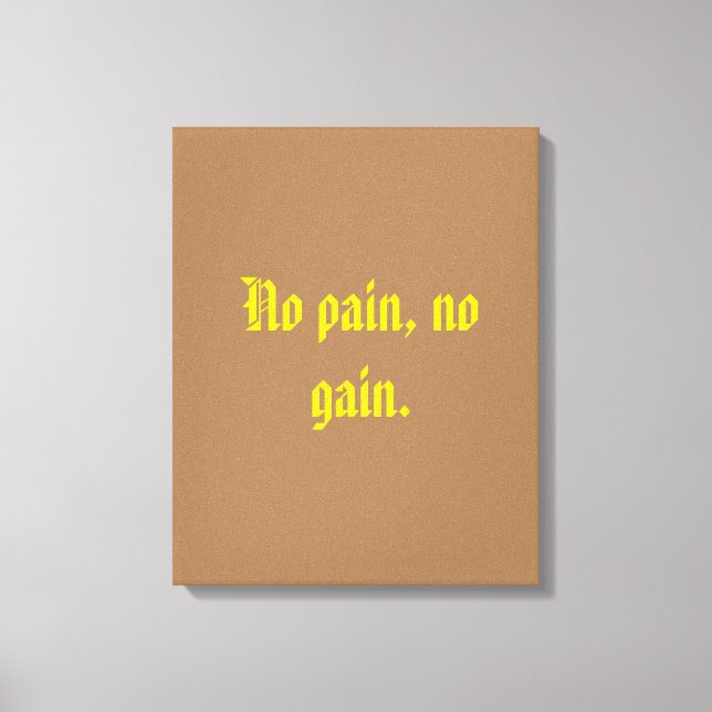 GYM Motivering citat och Light Brown Canvastryck (Framsida)