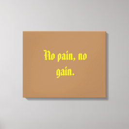 GYM Motivering citat och Light Brown Canvastryck