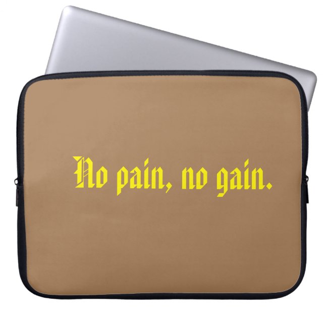GYM Motivering citat och Light Brown Laptop Fodral (Framsidan)