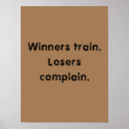 GYM Motivering citat och Light Brown Poster