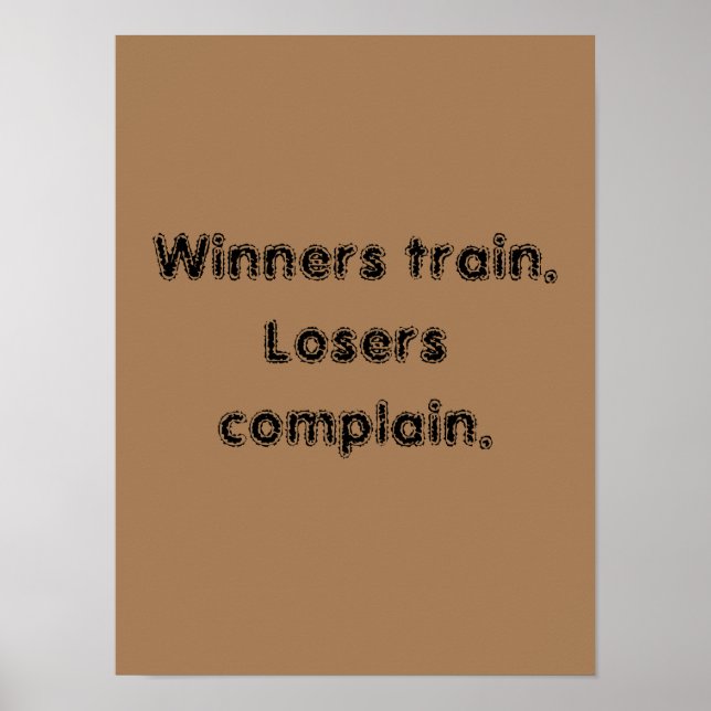 GYM Motivering citat och Light Brown Poster (Framsidan)