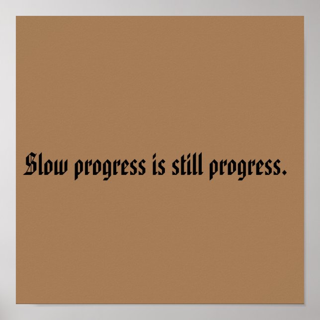 GYM Motivering citat och Light Brown Poster (Framsidan)