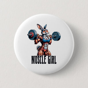 Gym Muskel Flicka Med En Skivstång Fitness Bodybui Knapp