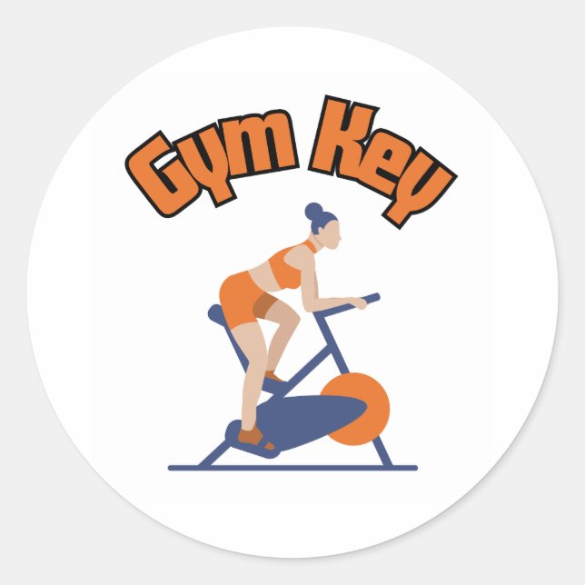 Gym Nyckel-etiketter Runt Klistermärke (Framsida)