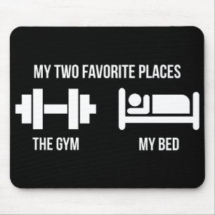 Gym och Bed - Tecknad Pictogram - Novelty Musmatta