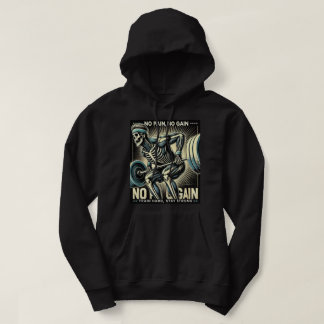 Gym och Fitness Skelton-No Pain No Gain Hoodie