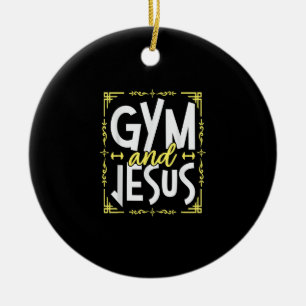 Gym och Jesus Gym Fitness Liiting Weights Body Bui Julgransprydnad Keramik