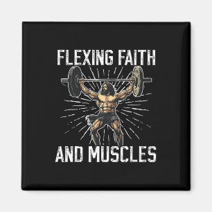 Gym Och Jesus Kristna Bodybuilder Religiösa Kropp Magnet