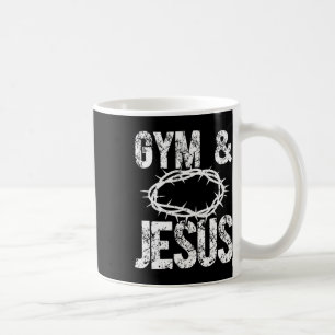Gym Och Jesus Kristna Bodybuilder Religiöst Kropps Kaffemugg