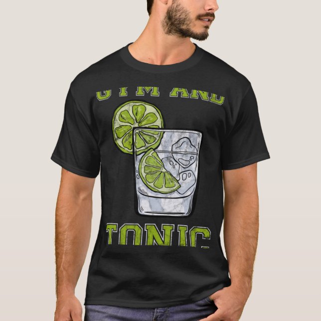Gym och tonisk Gin Sprit Pub T Shirt (Framsida)