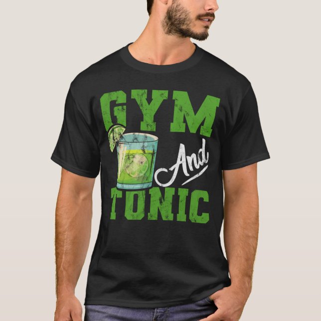 Gym och tonisk Gin Sprit Pub T Shirt (Framsida)