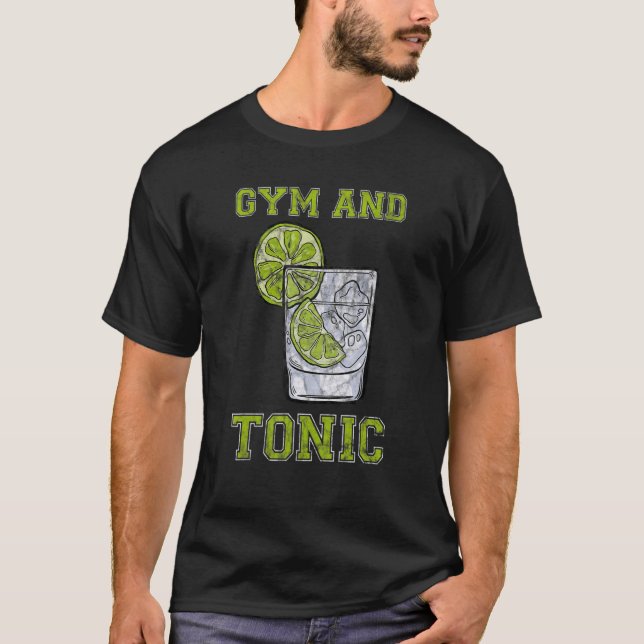 Gym och tonisk Gin Sprit Pub T Shirt (Framsida)