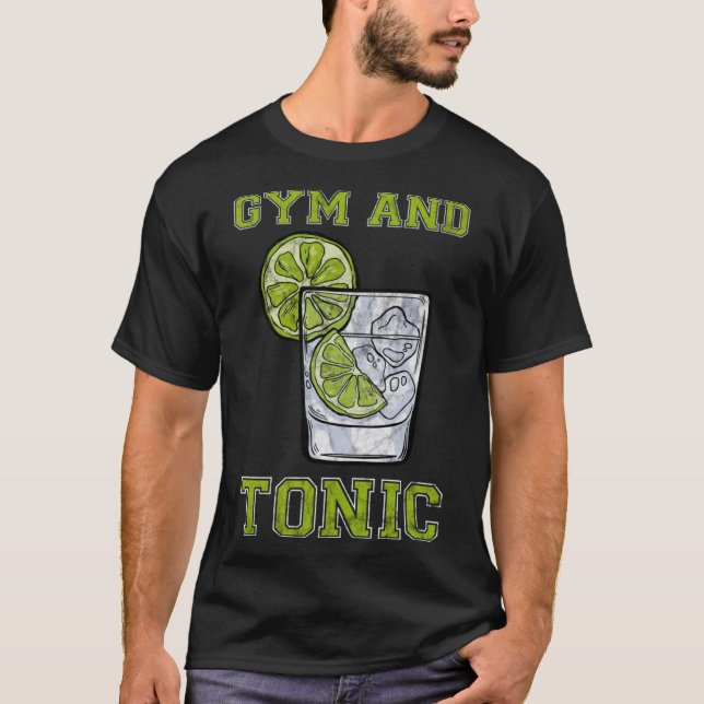 Gym och tonisk Gin Sprit Pub T Shirt (Framsida)