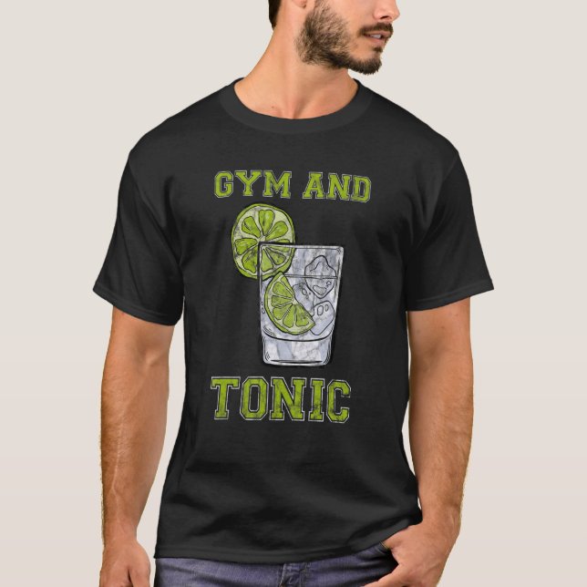 Gym och tonisk Gin Sprit Pub T Shirt (Framsida)