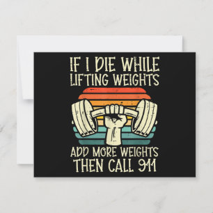 Gym Om jag dör när jag lyfter vikter Roligt tränin Inbjudningar