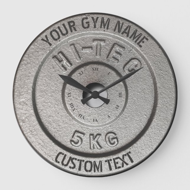 Gym Owner eller User Fitness Funny Grått Edition Stor Klocka (Framsida)