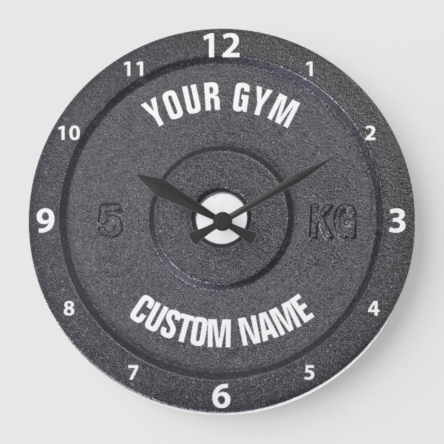 Gym Owner eller User Funny White Numbers Clock Stor Klocka (Framsida)
