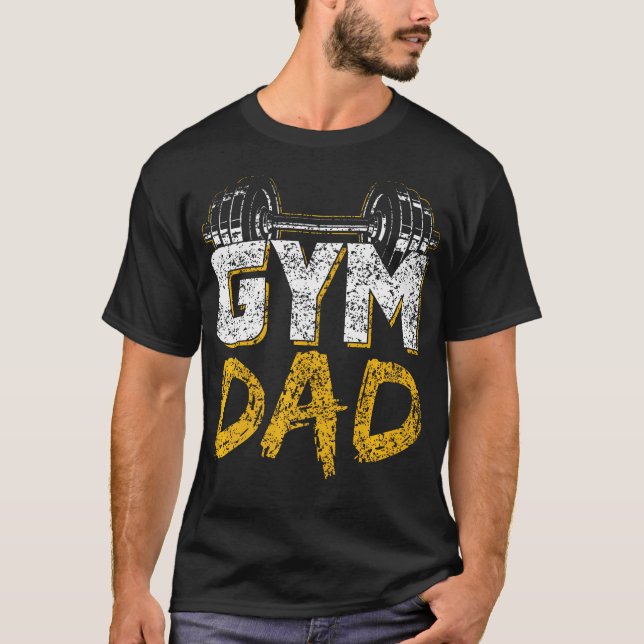 Gym Pappa Fitness Workout Tjock för viktningsutbil T Shirt (Framsida)