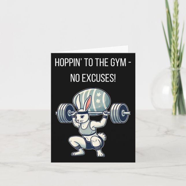 Gym Påskharen Fitness Påskkanin  Kort (Framsida)