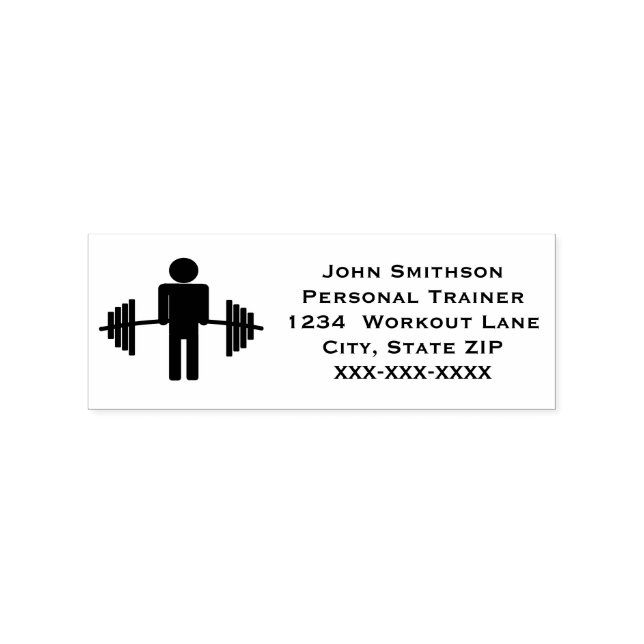Gym Personal Trainer Small Business Stämpel (Tryck)
