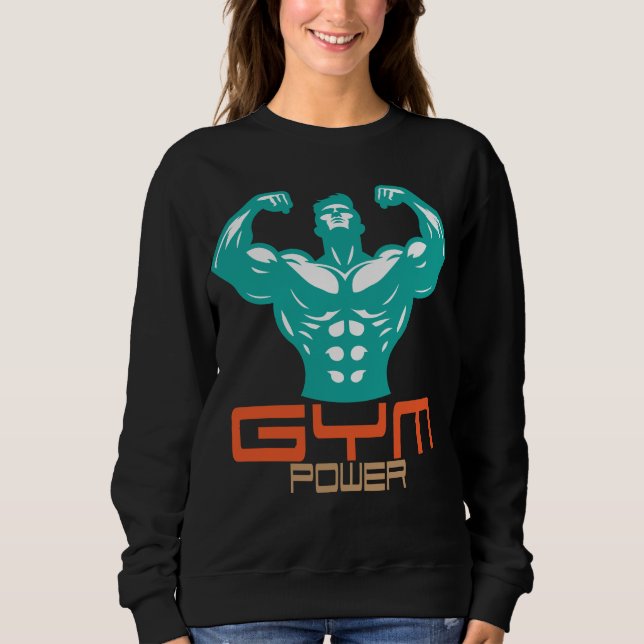 Gym Power Motivation Fitness Strength Workout T Shirt (Framsida)