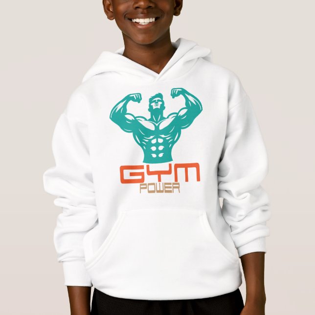 Gym Power Motivation Fitness Strength Workout T Shirt (Framsida)