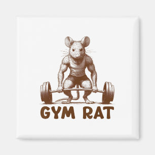 Gym Rat Fitness Bodybuilding Rolig Träning Gym Vik Magnet