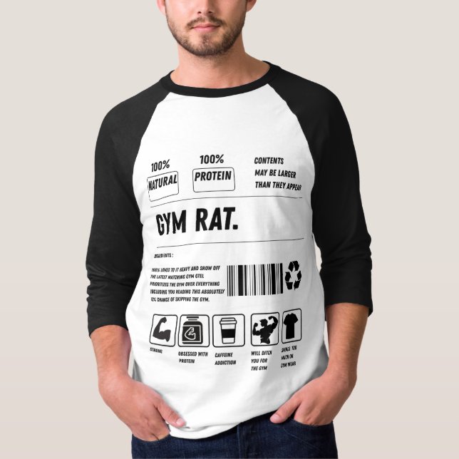 Gym Rat Formula: Handle With Gains T Shirt (Framsida)