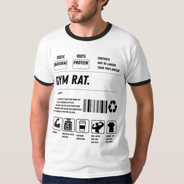 Gym Rat Formula: Handle With Gains T Shirt (Framsida)