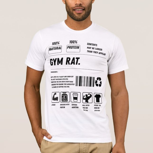 Gym Rat Formula: Handle With Gains T Shirt (Framsida)