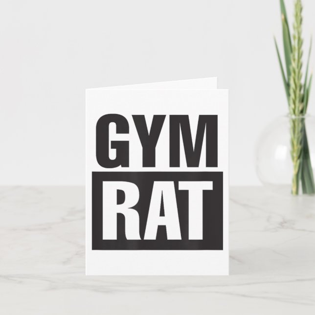 Gym Rat - Workout - Hustle - Fitness - Motivation  Kort (Framsida)