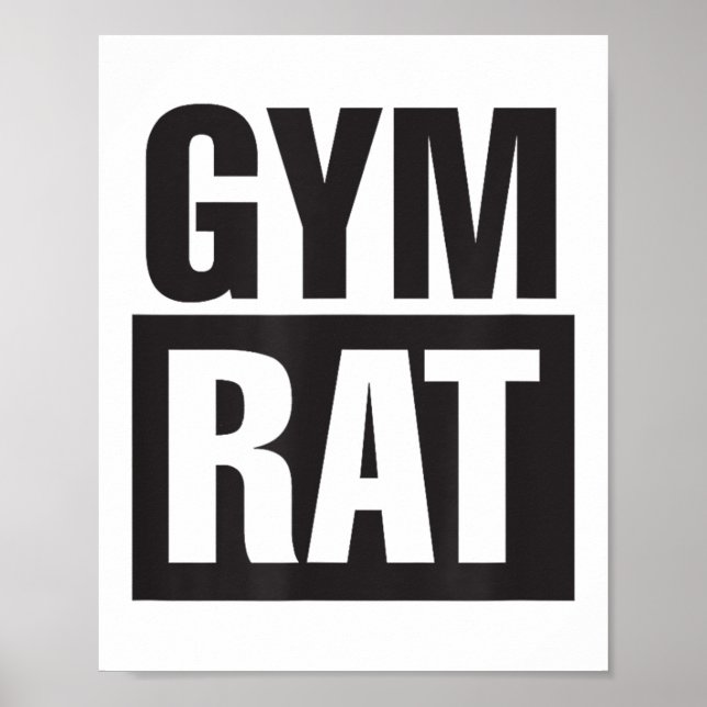 Gym Rat - Workout - Hustle - Fitness - Motivation  Poster (Framsidan)