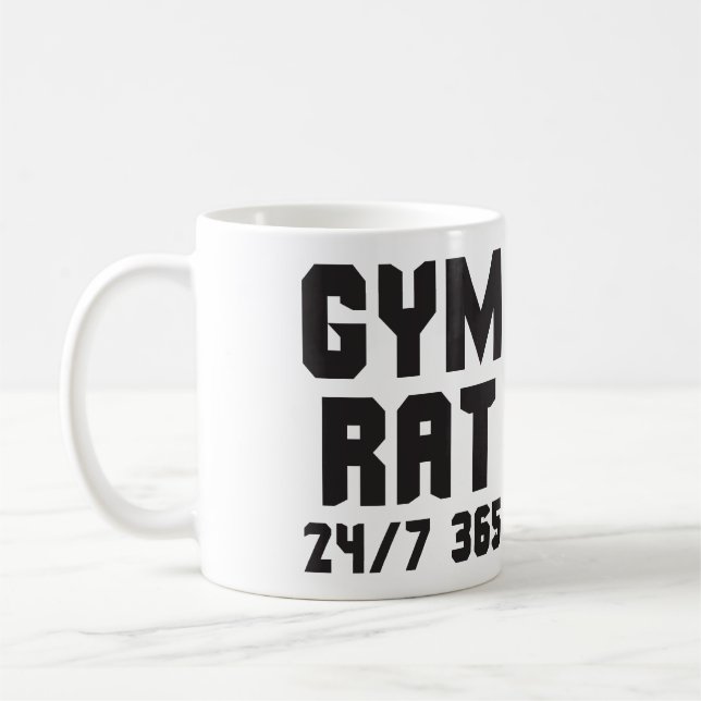 Gym Råtta - 24/7 365 - Bodybuilding Kaffemugg (Vänster)